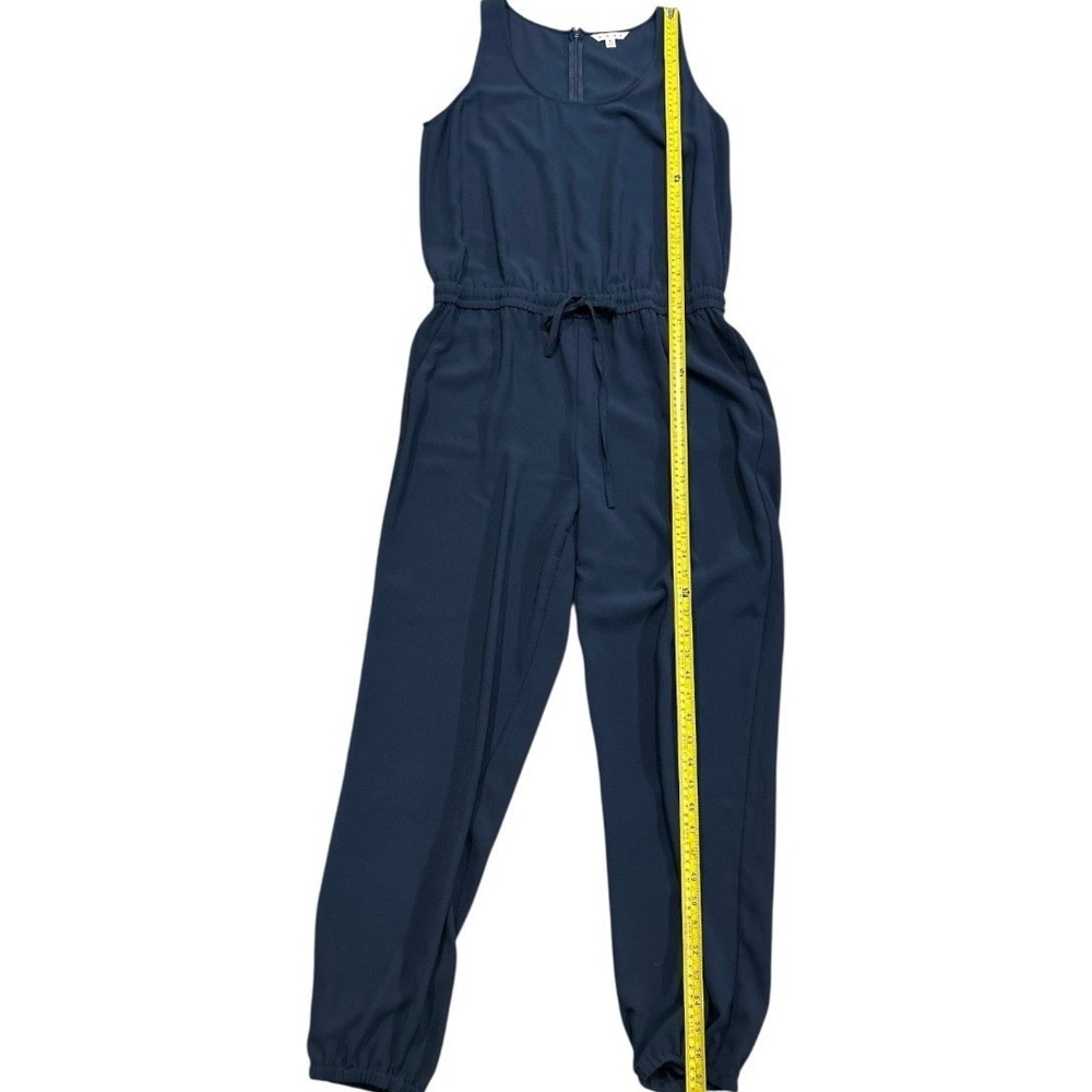 Cabi French Navy Drawstring Jumpsuit Womens Medium Navy Blue Sleeveless Jogger - Picture 3 of 7